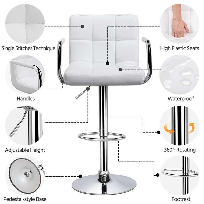 Wade Logan® Leith Adjustable Height Swivel Bar Stool & Reviews Wayfair
